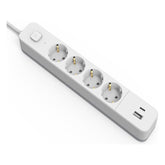 Entac Πολύπριζο D2 με 4 Πρίζες και Διακόπτη 1.5m 1xUSB-A x 1xUSB-C 3G1.5